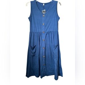 Molerani faux button front dress with pockets